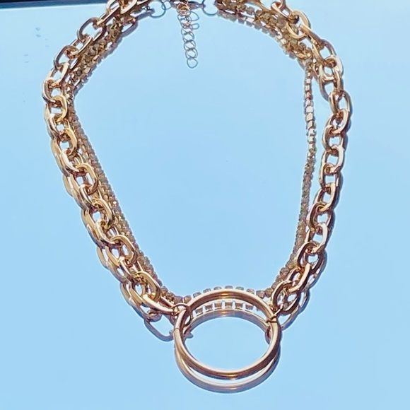 Chunky ring chain double layer choker - Picture 3 of 8